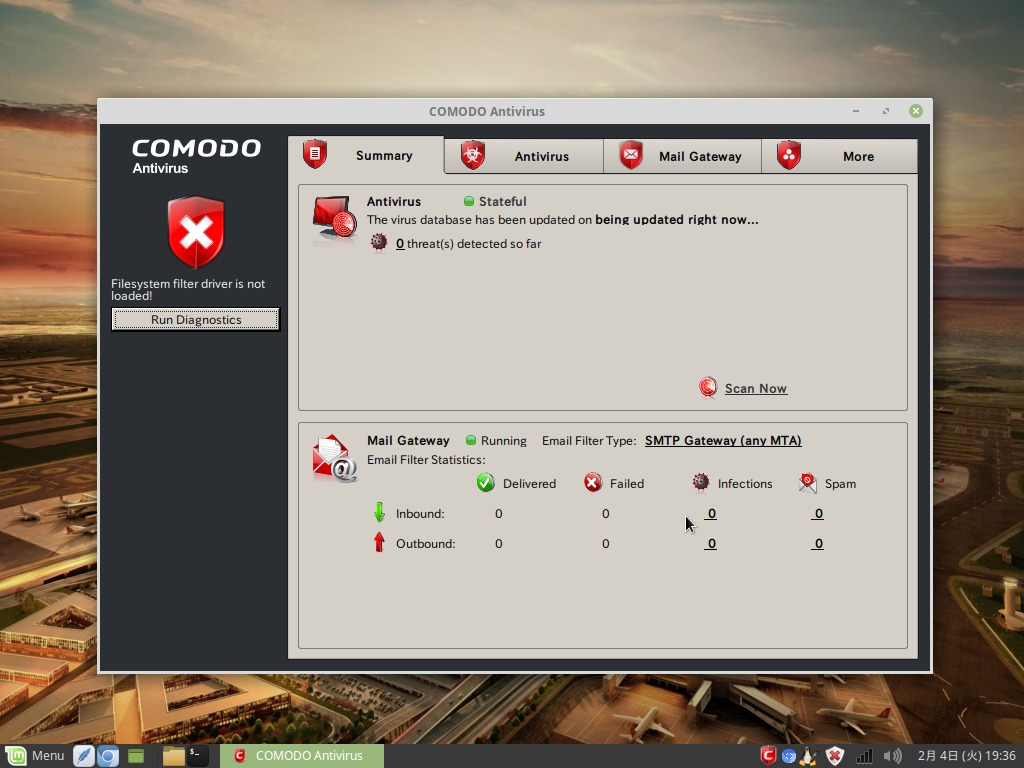 comodo filesystem filter driver is not loaded